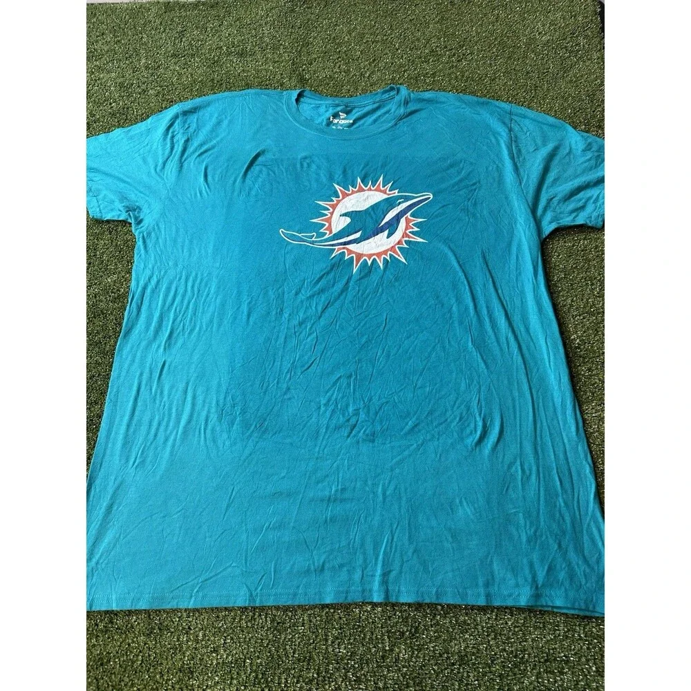 Miami Dolphins Fanatics Mens 2XL Blue T-Shirt Logo Waddle NWOT